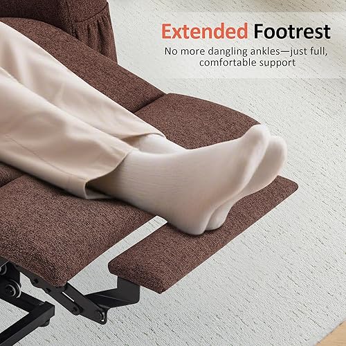 Miniatura 23 de MCombo Silla reclinable pequeña para ancianos, silla elevadora eléctrica pequeña con calor y masaje para personas mayores, portavasos, puertos USB y