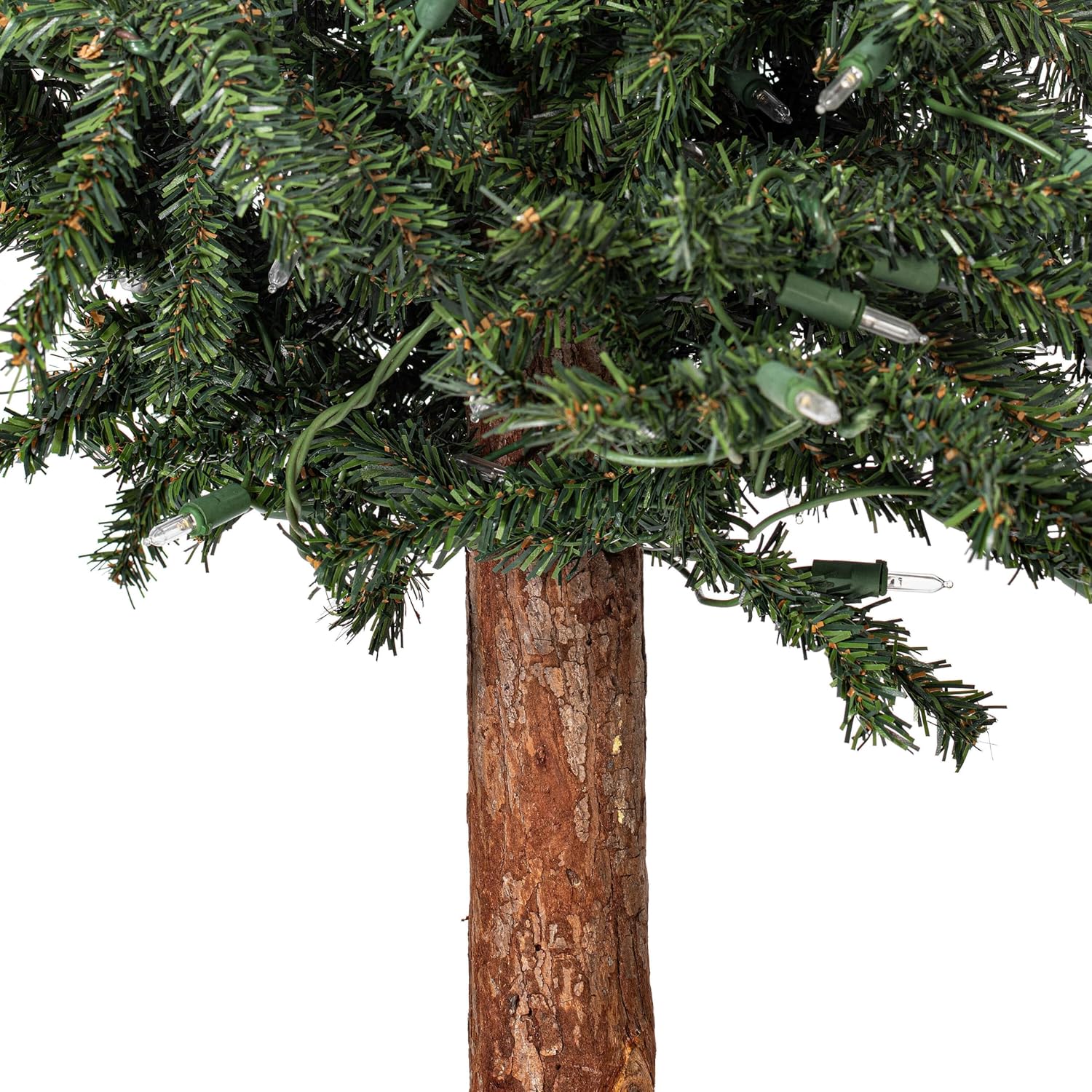 Vickerman 4' 5' 6' Natural Alpine Artificial Christmas Tree Set, Warm White LED Lights - Christmas Tree Set