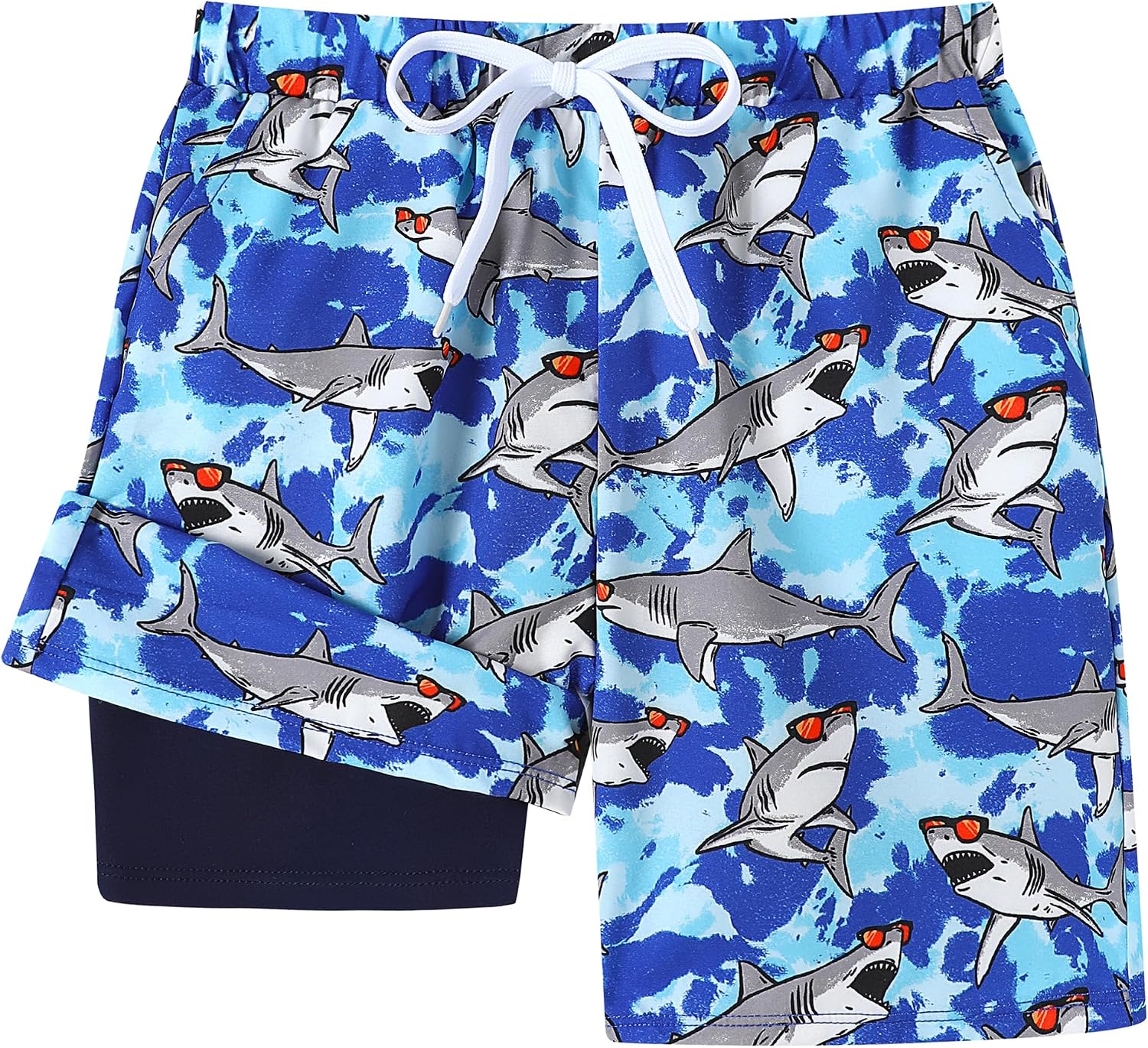 Boys Swim Trunks Quick Dry Compression Liner Swimsuit Shorts Kids Bathing Suit with Pocket UPF 50+ Swimwear 5-10 Years