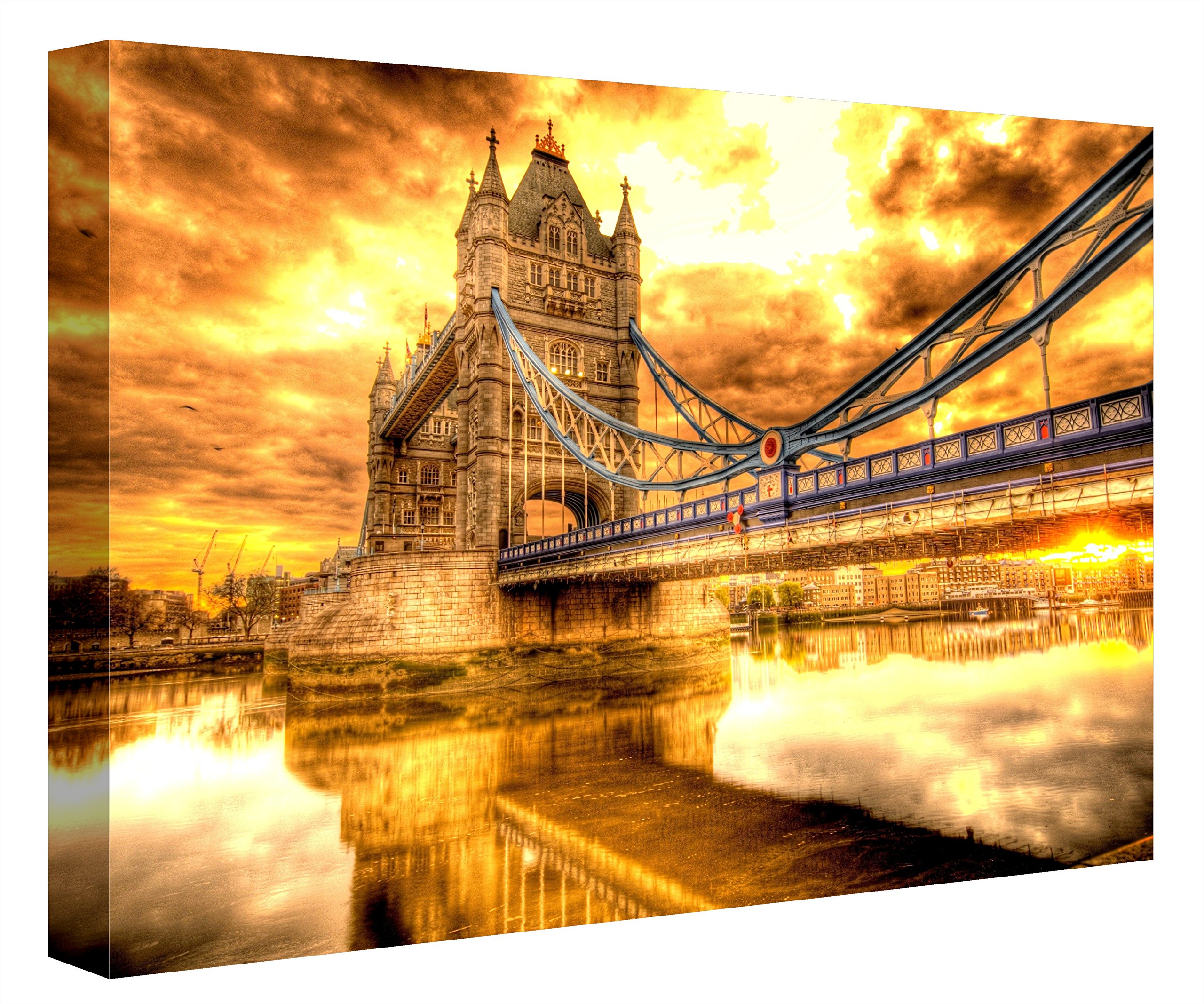 Tableau Tower Bridge rétroéclairé pour illuminer un mur sombre de salon - 7