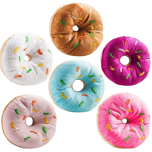 Bedwina Plush Donut Party Decorations (Pack of 6) with Colorful