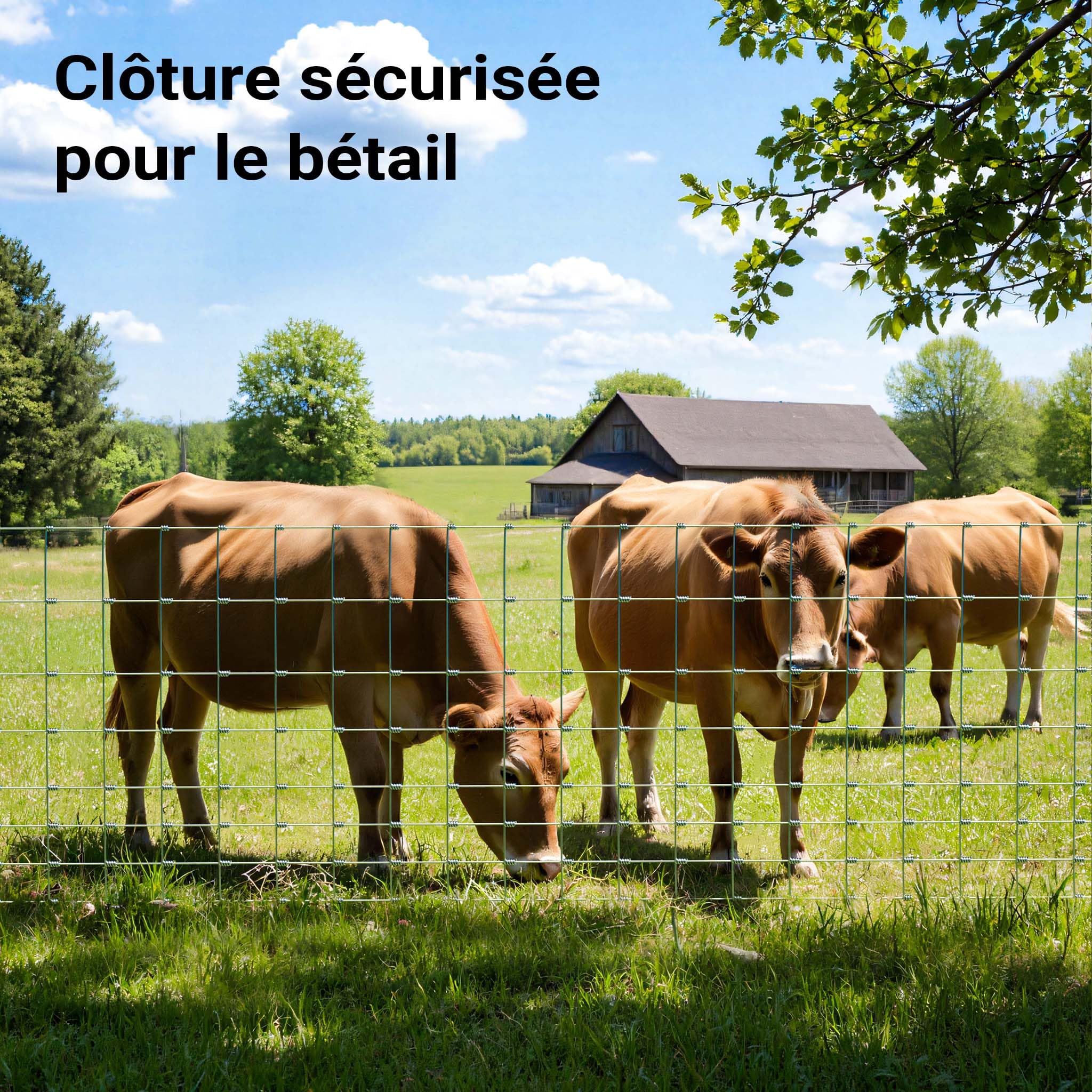 Wiltec Grillage contre gibier - 50 m x 100 cm - Clôture en fil de fer 100/08/15 - Grillage noué Agricole Sylvicole Jardin Agriculture Sylviculture Potager Viticulture
