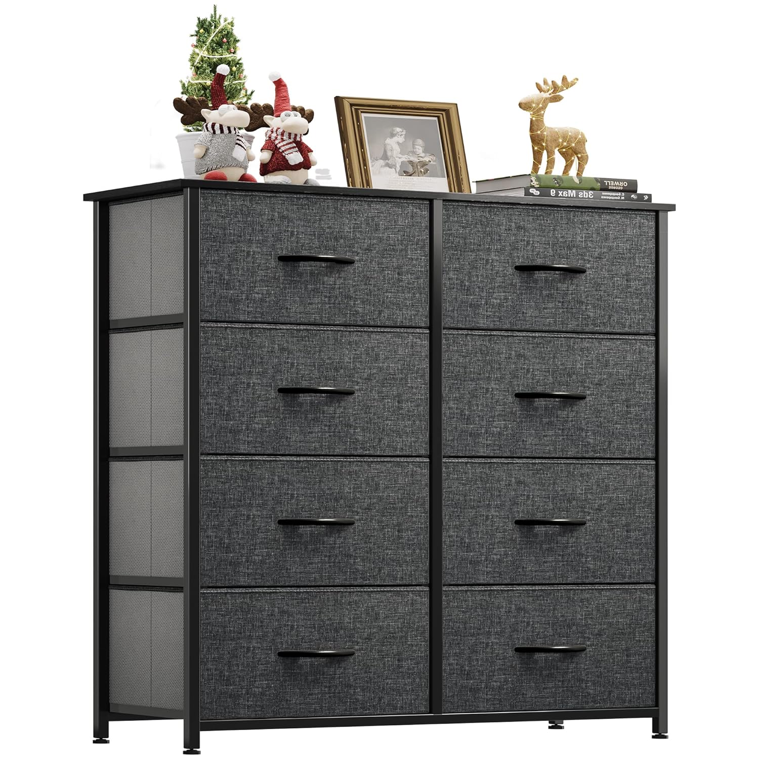 YITAHOME kommode mit Schubladen, Schrank mit 8 Schubladen aus Stoff, Aufbewahrungskommode Industrial Stil für Schlafzimmer, Wohnzimmer,…