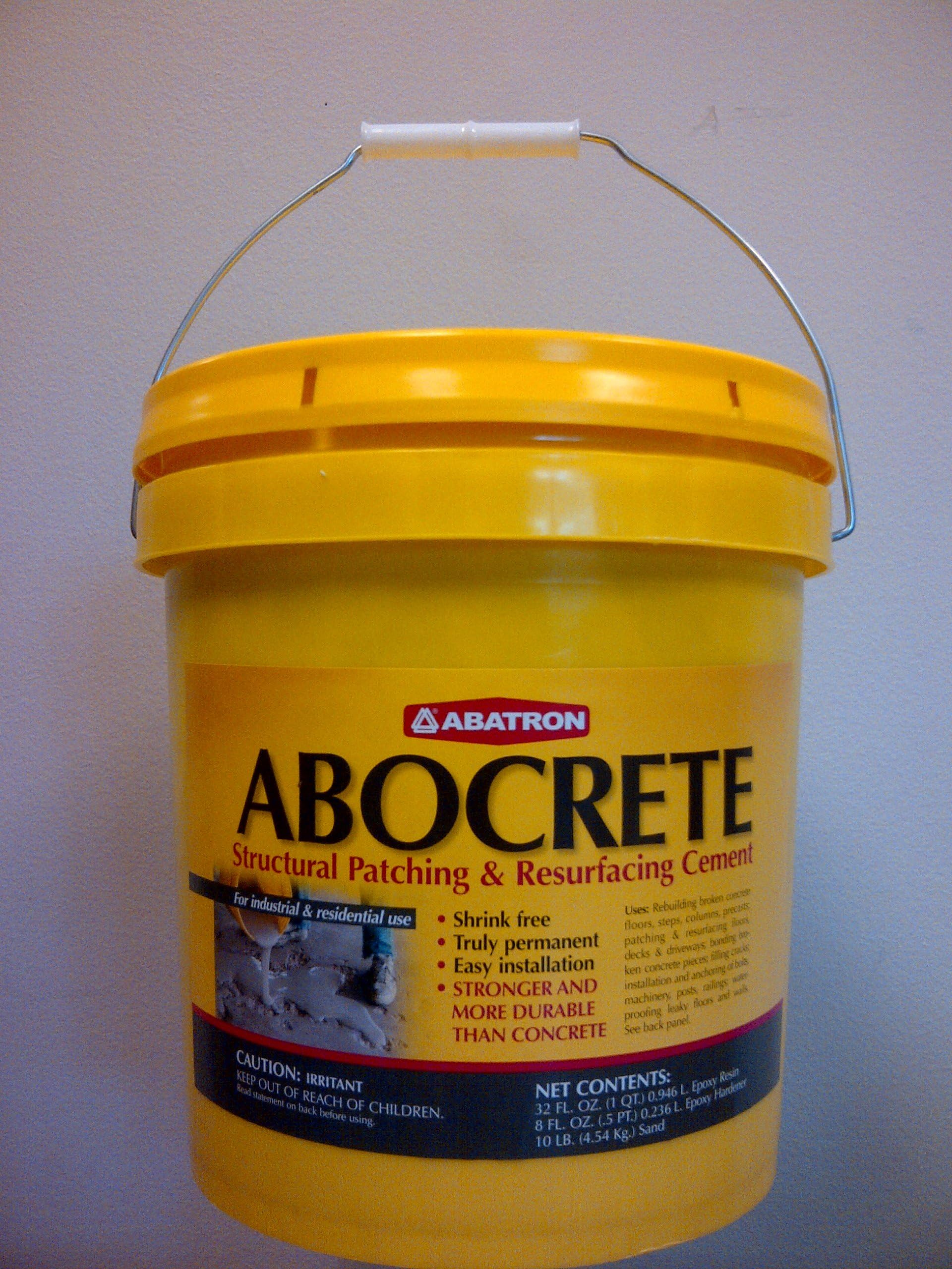 ABATRON Abocrete Kit - Self-Leveling Concrete Epoxy Patching and Filling Compound - Concrete Repair and Cement Crack Filler Kit - with or Without Sand - Light Gray (Sand Included, 1.25 Quarts)