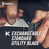 Vista 5 de Gerber Gear Prybrid Utility Cúter con barra de palanca, cuchillo multiherramienta de bolsillo con hoja retráctil, cuchillo para uso diario, gris