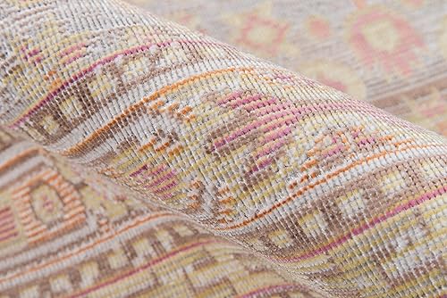 Miniatura 4 de Momeni Isabella Traditional Geometric Flat Weave Area Rug, 4 ft 0 in x 6 ft 0 in, Pink