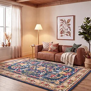 Safavieh Heritage Collection 8x10 Navy & Ivory Handmade Wool Area Rug