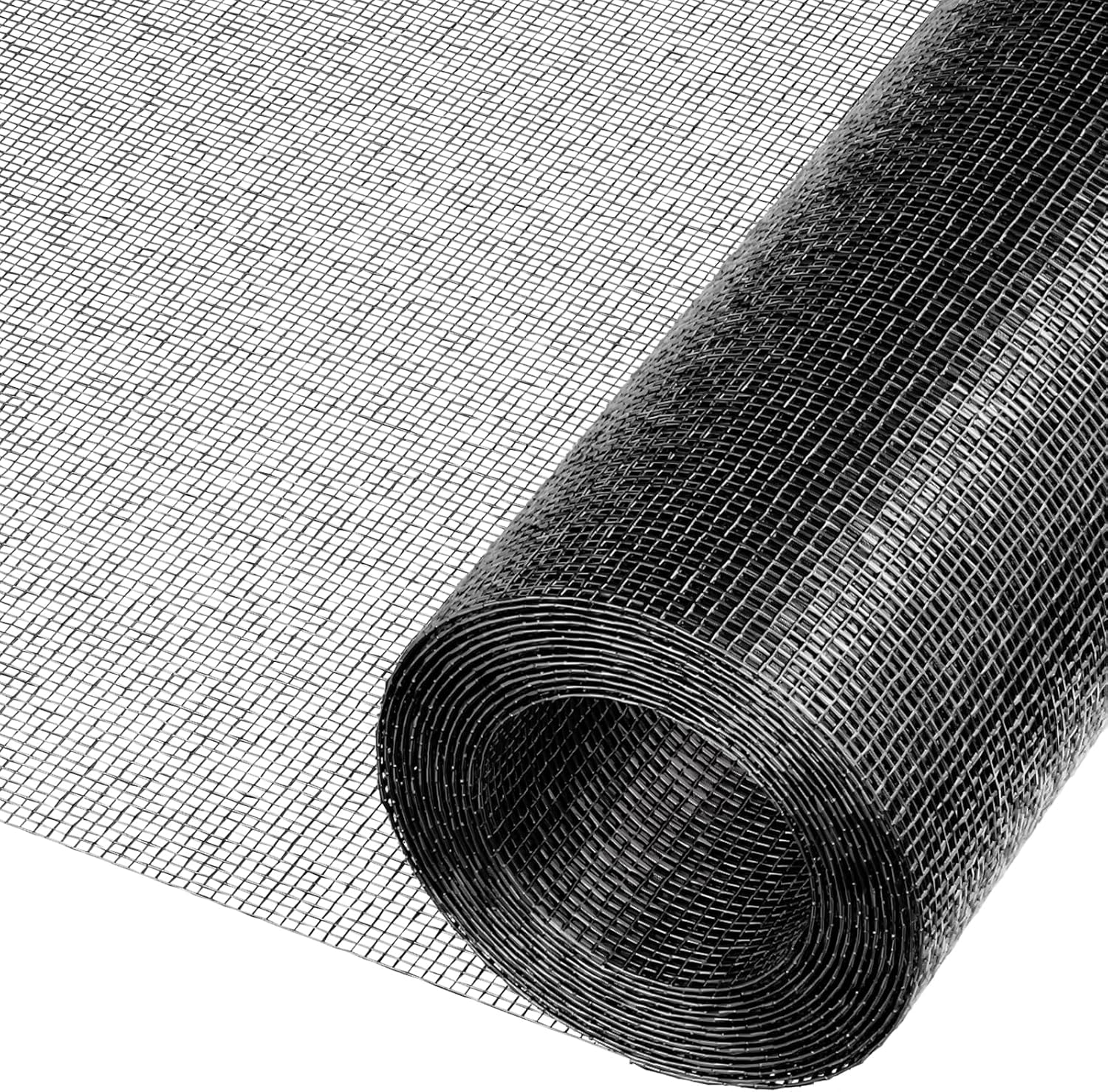 Black Window Screen Mesh, Durable Fiberglass Screen Replacement for Windows and Doors, Well Lignting & Airflow, Easy to Cut & Use, 48" x 118"