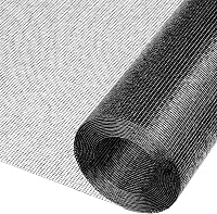 Gecork Black Fiberglass Window Screen Mesh 48x102 Inch - Tear-Resistant Replacement for Windows Doors Patios, Pet Kid Safe, Easy DIY Install
