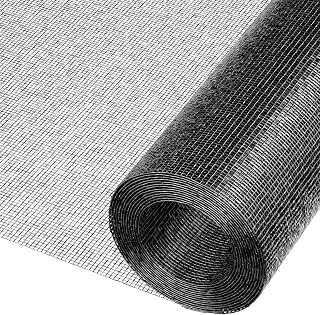 Gecork Black Fiberglass Window Screen Mesh 48x102 Inch - Tear-Resistant Replacement for Windows Doors Patios, Pet Kid Safe, Easy DIY Install