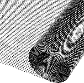 Black Window Screen Mesh, Durable Fiberglass Screen Replacement for Windows and Doors, Well Lignting