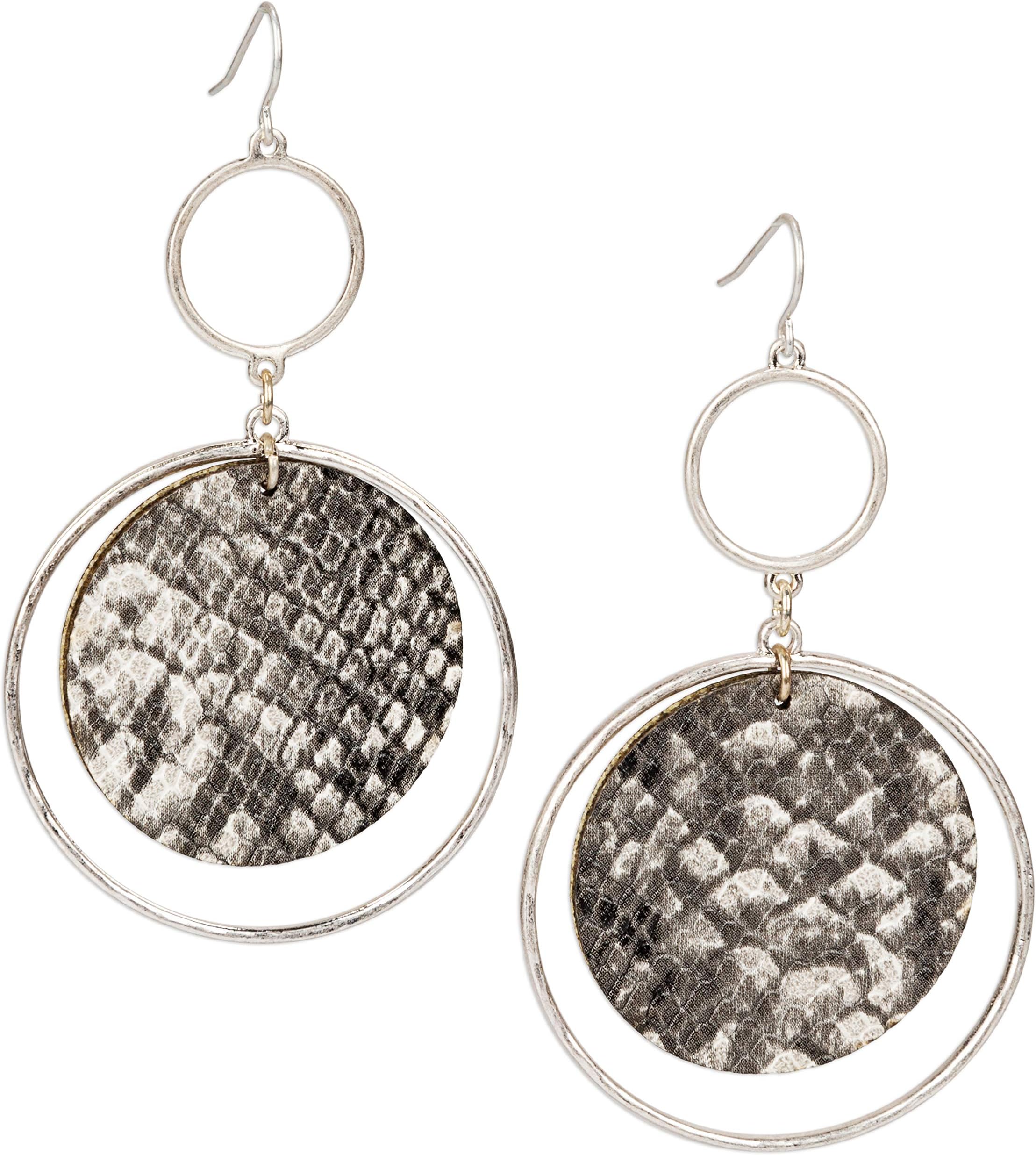 Trendy Leopard Snake Animal Print Boutique Statement Earrings Jewelry Hoop for Women