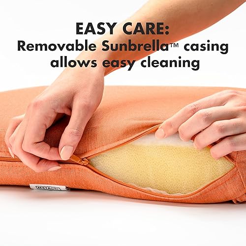 Miniatura 7 de METADRI Cojín de asiento profundo para exteriores, 26 pulgadas de ancho x 30 pulgadas de largo x 4 pulgadas de alto, coral fundido