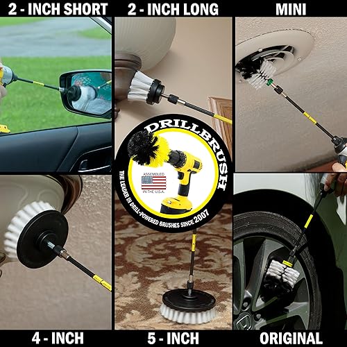 Miniatura 2 de Kit de limpieza de Drill Brush, cepillos con conector para taladro, ideal para limpieza de alfombras, baños, limpieza de lechadas y limpieza de