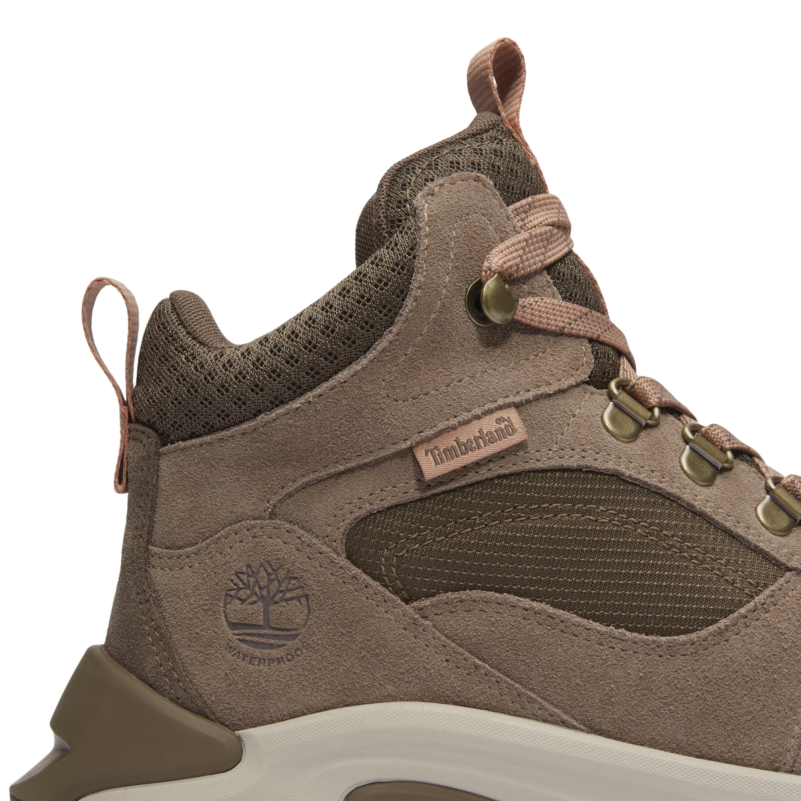 Timberland Women's Mt. Maddsen Peak Mid Lace-Up Waterproof Hiking Boot, Taupe Suede, 9