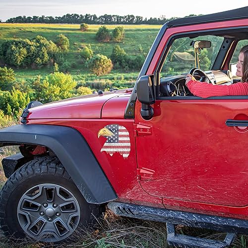 Miniatura 2 de Adhesivo de vinilo patriótico con bandera de Estados Unidos de Águila Americana para ventana de automóvil, parachoques de automóvil, camión,