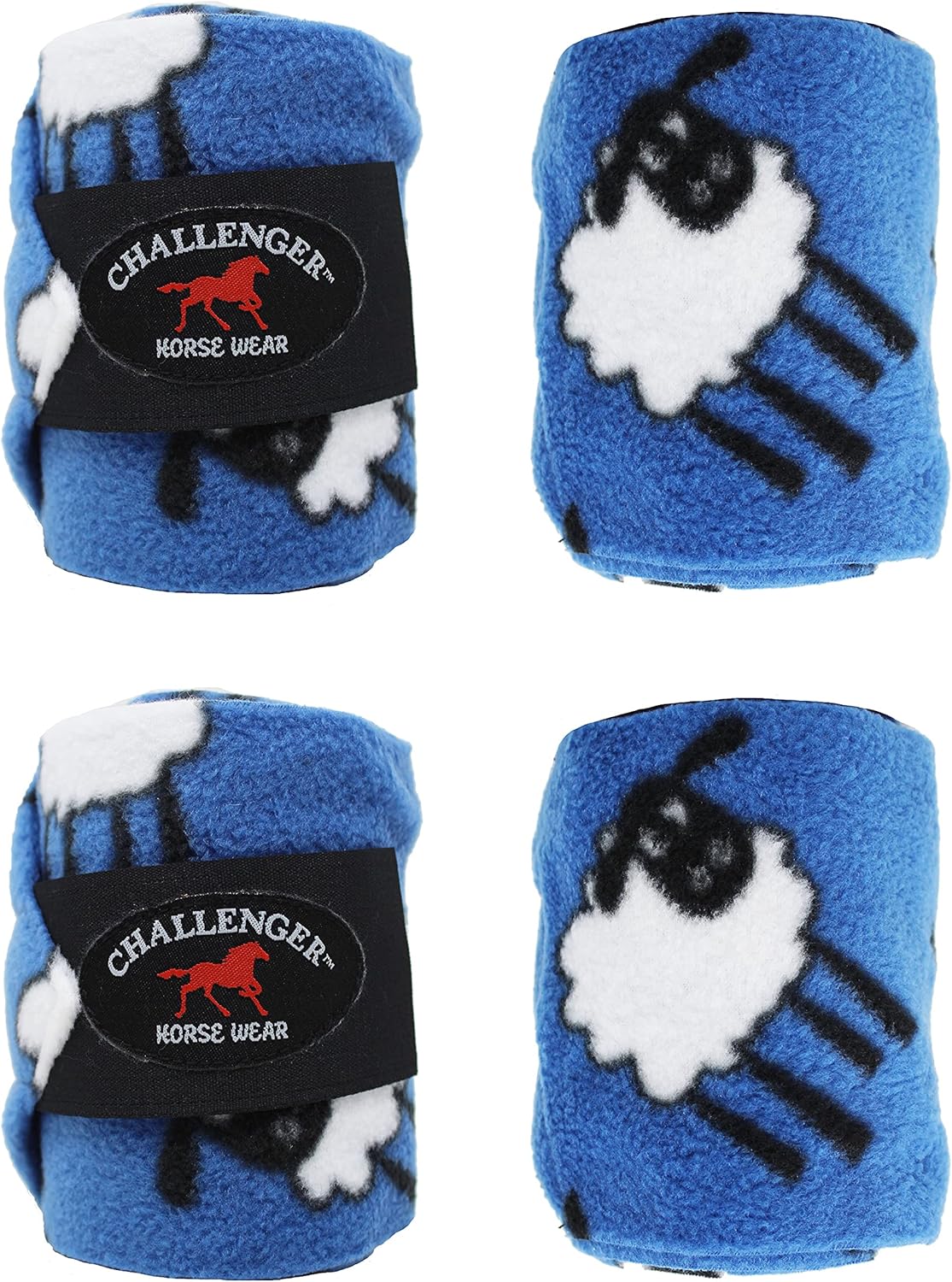 CHALLENGER Horse Tack Grooming Leg Set of 4 Polo Wrap Soft Fleece Pink Horse Print 95EE02 : Pet Supplies