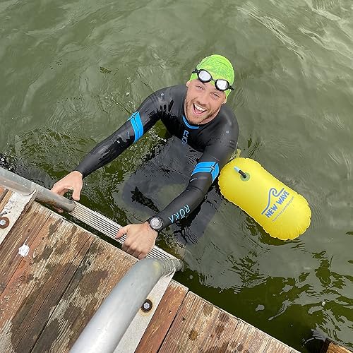 Miniatura 6 de Burbuja de natación para nadadores y triatletas en aguas abiertas. Sé brillante, sé visto y sé más seguro con la nueva ola mientras nadas al aire