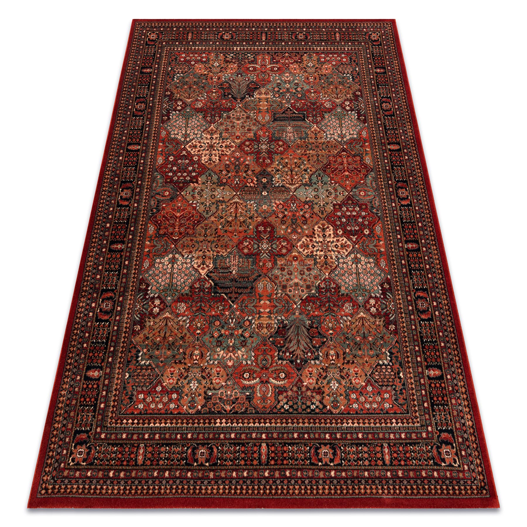 Tapis en laine KASHQAI 4309 oriental bordeaux classique 67x275 cm couloir