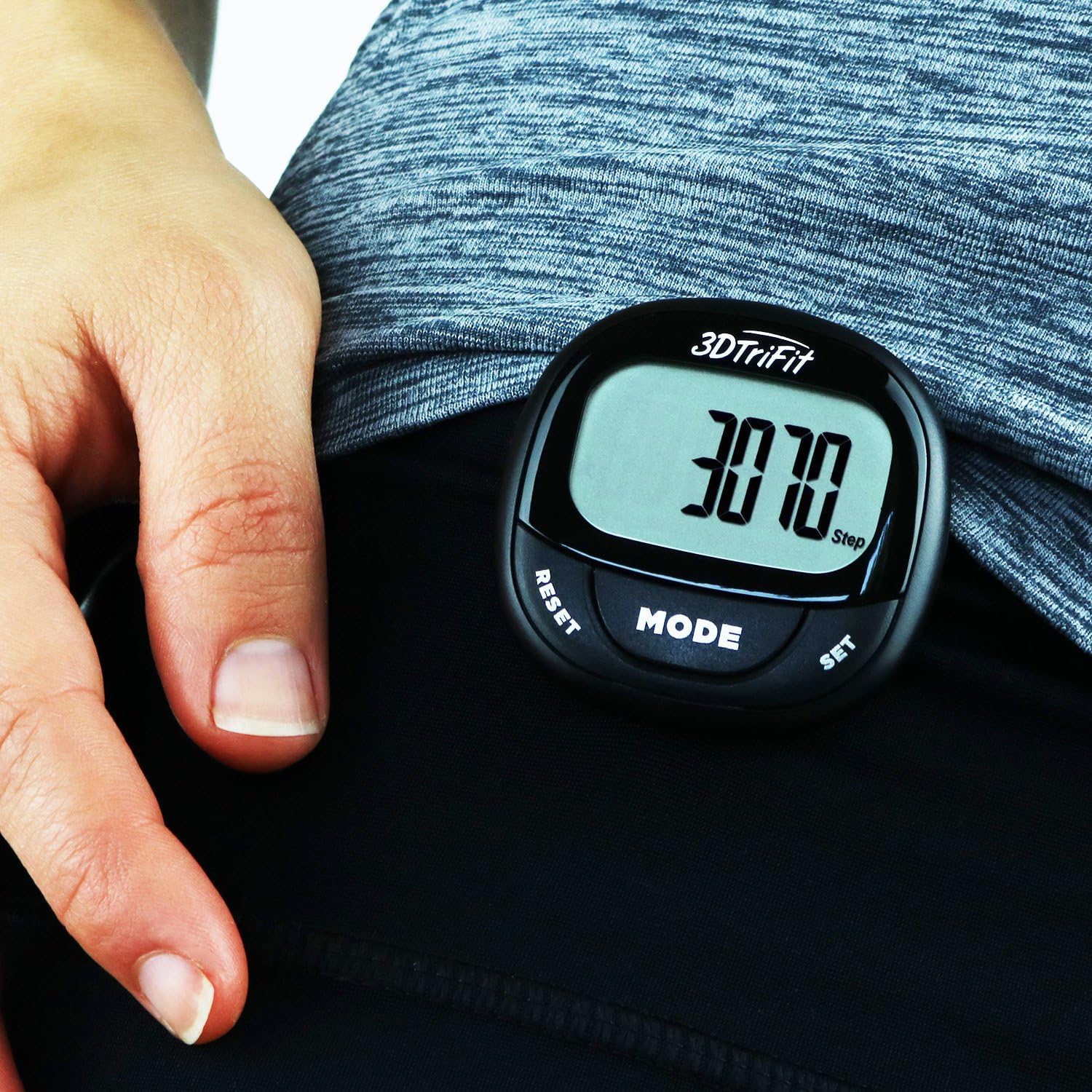 3DTriFit 3D Pedometer Activity Tracker | Best Pedometer for Walking with Pause Function & 7-Day Memory for Men & Women. Fitness Tracker Accurately Monitors Steps, Calories Burned & Distance.