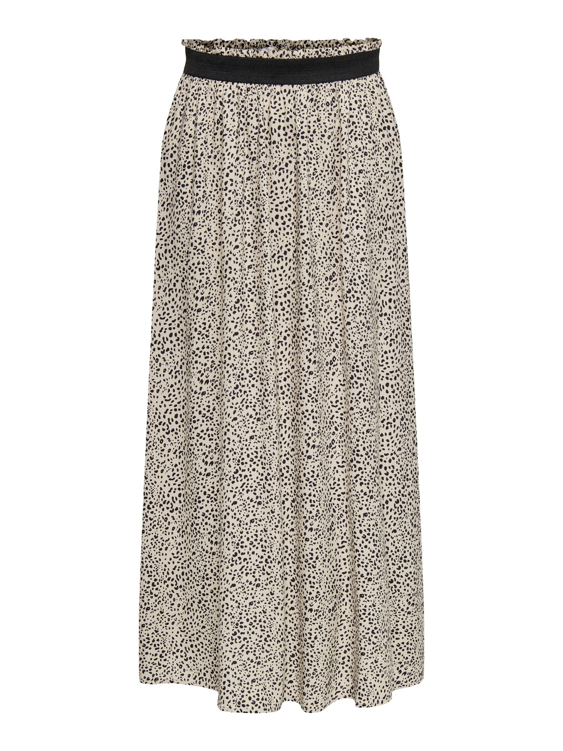 ONLY Women's Onlvenedig AOP Life Long Skirt WVN Noos Skirt, Silver Mink/AOP:lina Small Leo, M