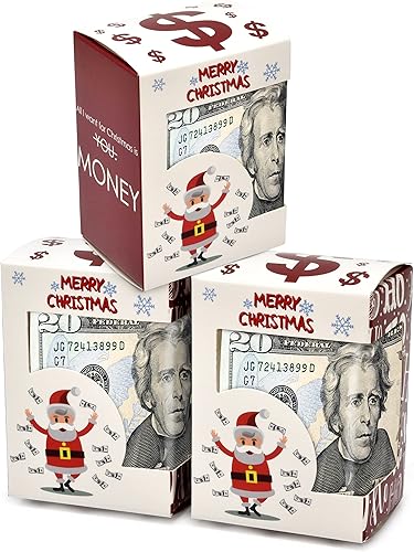 Gift Boutique Cajas de regalo para dinero en efectivo de Navidad, paquete de 12 cajas de papel con ventana, soporte para regalo de Navidad con