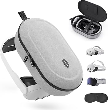 Syntech Hard Carrying Case for Meta Quest 3S/3/2, Vision Pro & Pico 4-Gray