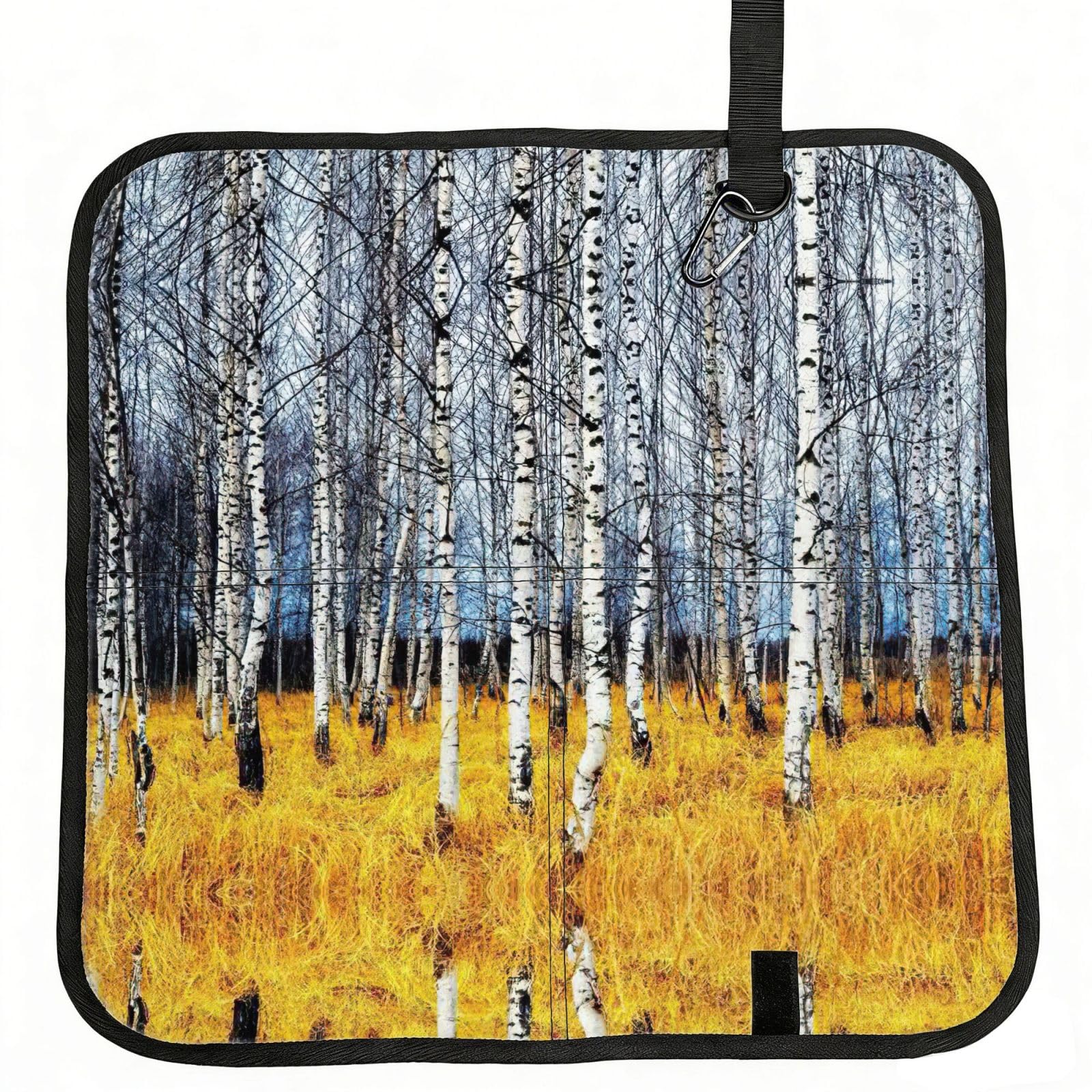 VCzsdff Beautiful Tree Camo Print Portable Seat Cushion Folding Bleacher Pad Compact Picnic Sitting Mat Polyester 40cm