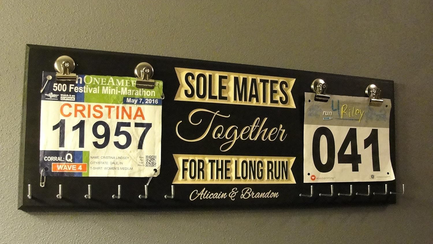 Sole Mates Bib Display, Running Bib Holder, Running Medal