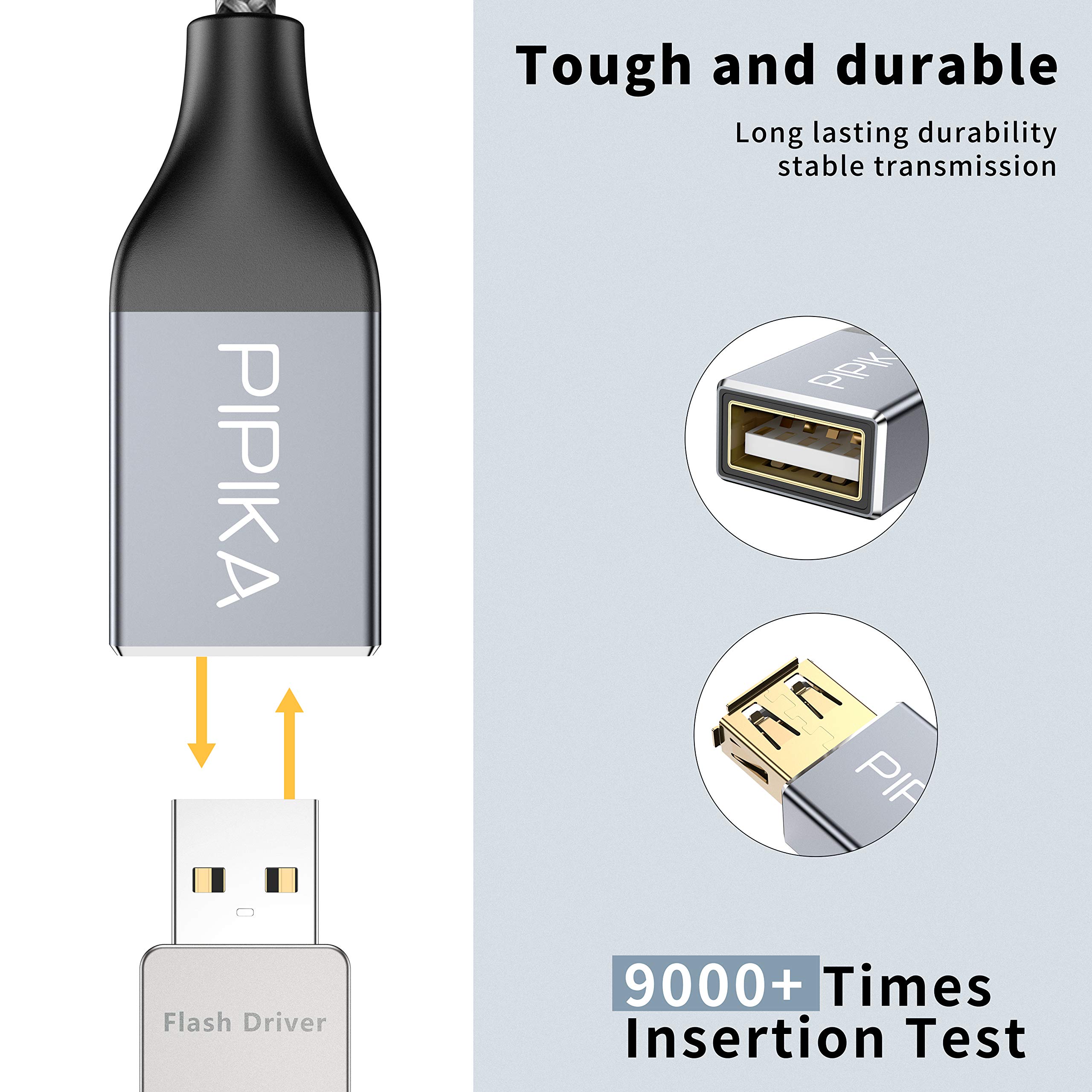 Cavo Prolunga USB 2.0 OvagYeng - 1 Metro, 2 Pezzi, Maschio-Femmina, Per Chiavetta, Tastiera, Stampante, Fotocamera, Con Connettori Dorati