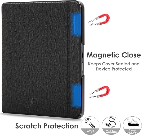 Forefront Cases Custodia per Kobo Forma - Custodia Protettiva Magnetica per Kobo Forma (Modello: 2018) - Smart Auto Sveglia Sonno Funzione - Sottile, Leggero Cover - Nero - 4
