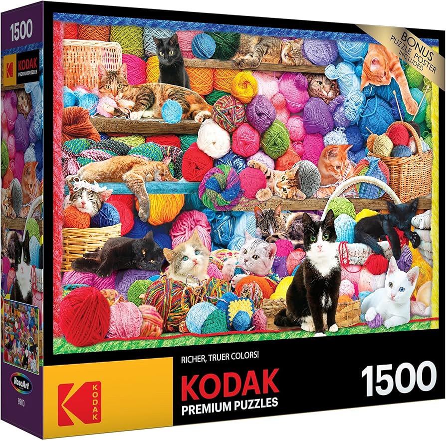 Amazon.com: RoseArt - Kodak Premium - Cats and Yarn - 1500 Piece