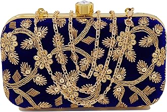 Women's Box Clutch Purse Bag with sling chain