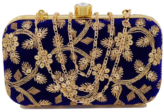 Women's Box Clutch Purse Bag with sling chain - Stunning Ethnic Wear Outfits to Try This Season