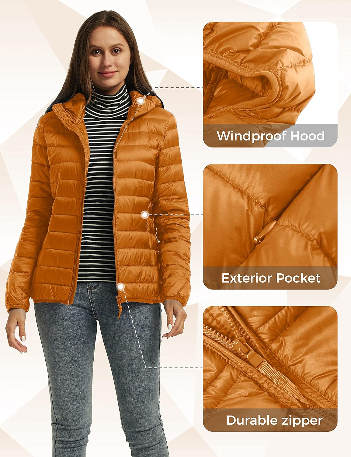 wantdo women's packable ultra light weight short down jacket