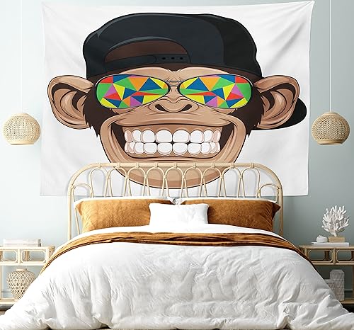 Miniatura 92 de Ambesonne Tapiz de la Torre Eiffel, tamaño Queen, imagen de la Torre Eiffel, París, Francia, coche vintage, calle, nubes oscuras, colcha colgante