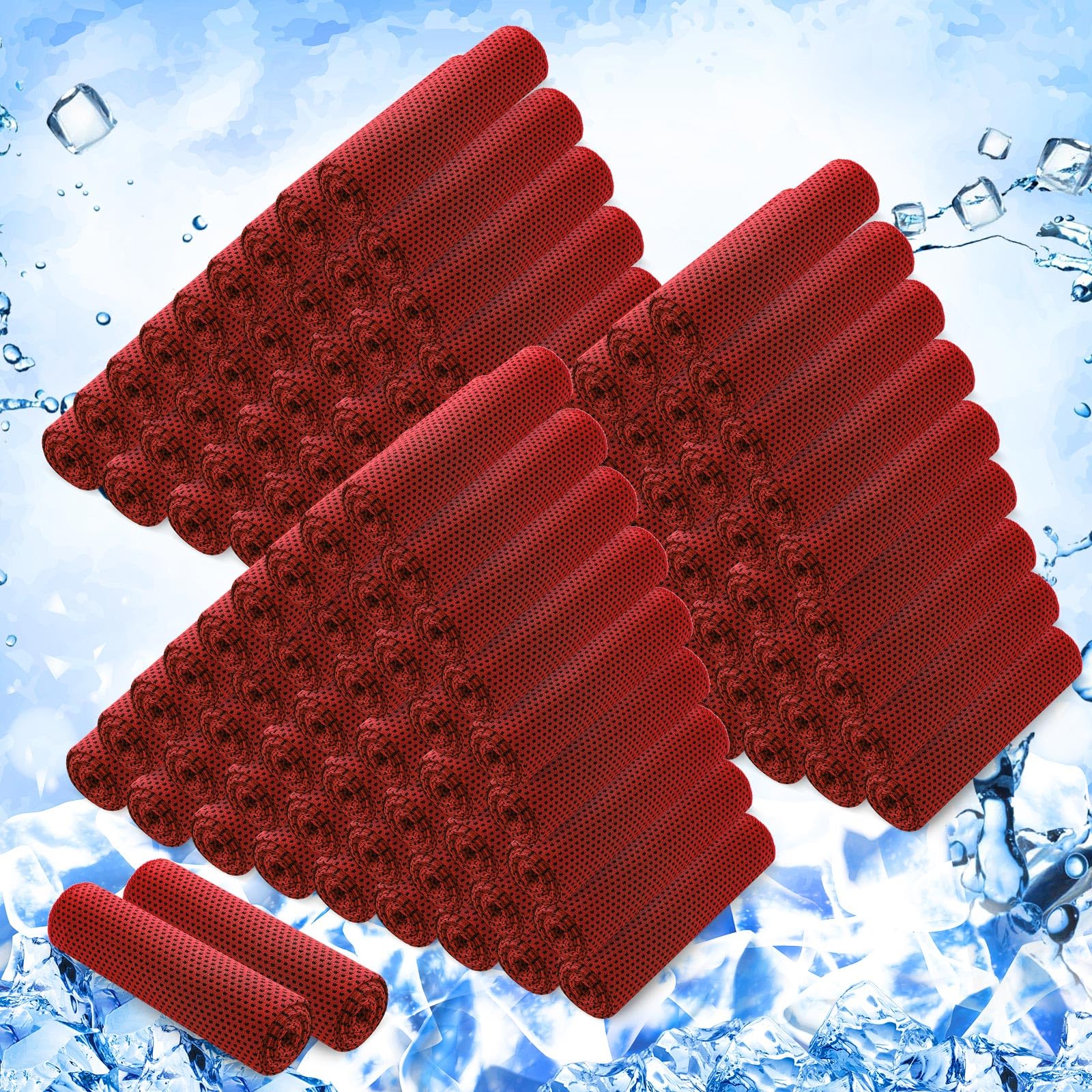 Confezione da 150 Asciugamani rinfrescanti, Grandi, Traspiranti, da 40 x 12 Pollici, Ideali per Lo Sport, con Stampa a Sublimazione, in Microfibra, Perfetti per allenamenti in Pale