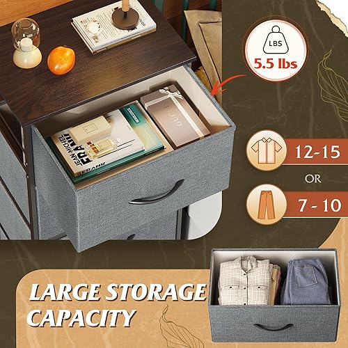 Miniatura 5 de WLIVE - Cómoda con 4 cajones, torre de almacenamiento, unidad organizadora, cómoda de tela para dormitorio, pasillo, entrada, armarios, marco de