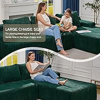 Vista 4 de Hobestluk Sofá modular en forma de L, de 3 asientos, 108 pulgadas, espuma viscoelástica, para sala de estar, sofá estilo nube con diván, de gran