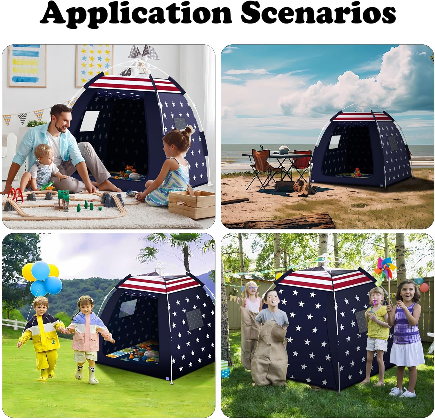 Outdoor Multi-Purpose Play House for Toddlers-Easy to Set up and Pop up Play Tent with Tunnel and Playhouse Kids Indoor Outdoor, Outdoor/Indoor Kid's Pop Up Play House, Gift for Toddlers(Star) - Image 4