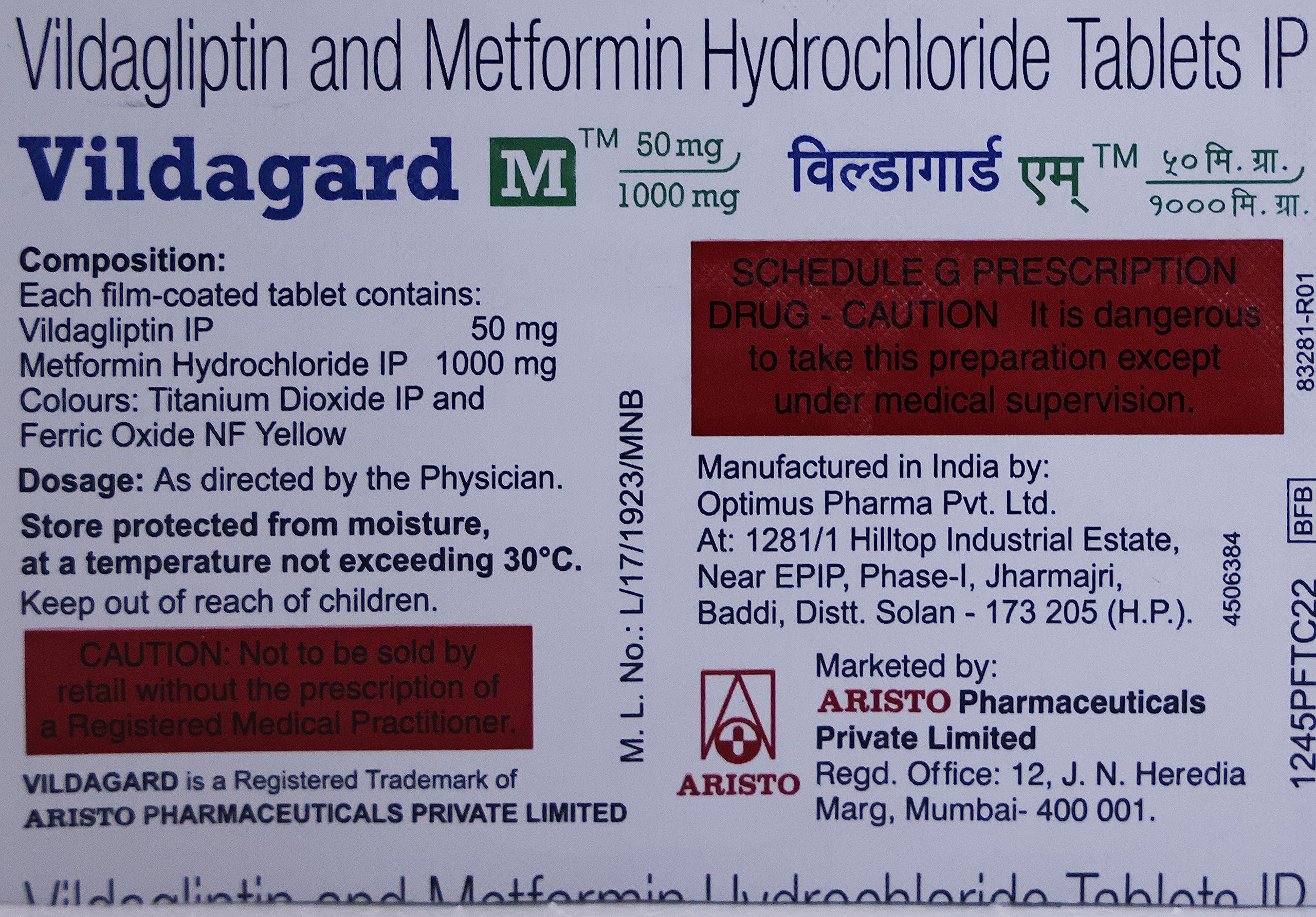 Vildagliptin Metformin Generic