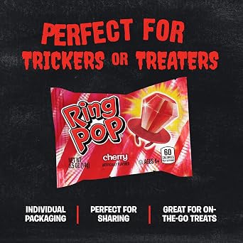 Ring Pop Red Candy Lollipops, 30 Ct Bulk Individually