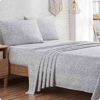 Indigo Ink Tufted Medallion Full 4-Piece Deep Pocket Sheet Set, Grey
