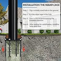 Vista 6 de Poste de luz de calle de 16 pies de alto, accesorio de poste de lámpara de calle solar, lámpara de calle ajustable de metal resistente para luces al
