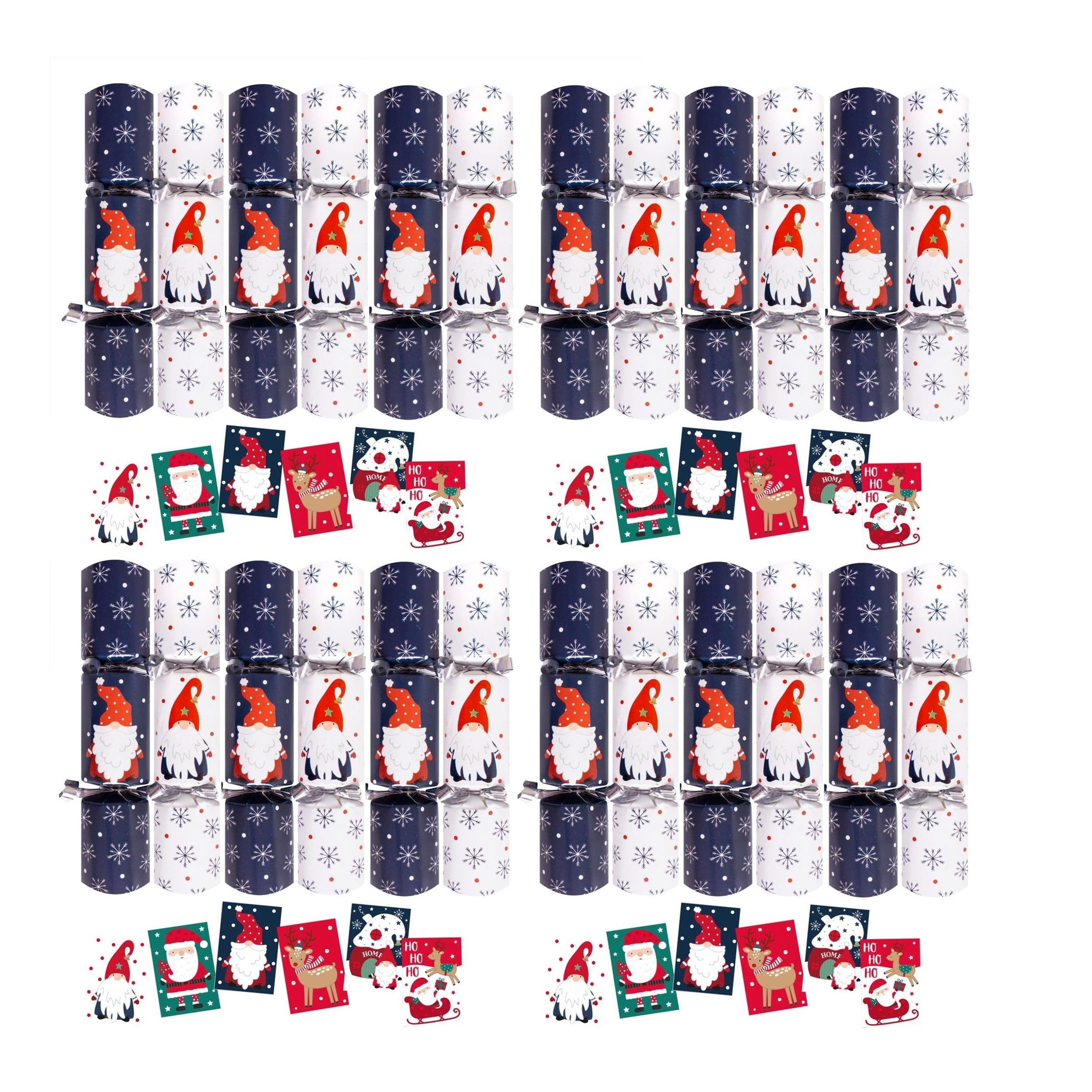 Shop4allsorts 24 Mini Gonks - Cute Christmas Gonks - 6 Inch Party Crackers - Small Crackers With Hat Motto and Snap