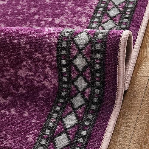 Miniatura 234 de Antep Rugs Alfombras modernas con bordes de 2 x 7 pies antideslizantes (antideslizante) de perfil bajo con parte trasera de goma para interiores