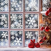 Vista 1 de Adhesivos de copo de nieve blanco de Navidad para vidrio, decoración de ventanas de doble cara, película estática para Navidad, calcomanías de PVC