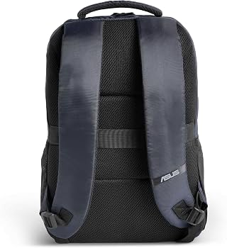 ASUS AP1600 Midnight Blue Laptop Backpack for 16-inch Laptops, 18L Capacity, with Dual Mesh Pockets, Reflective Logo, Quick Access Front Pockets, and Luggage Strap for Travel, 0.54 Kg