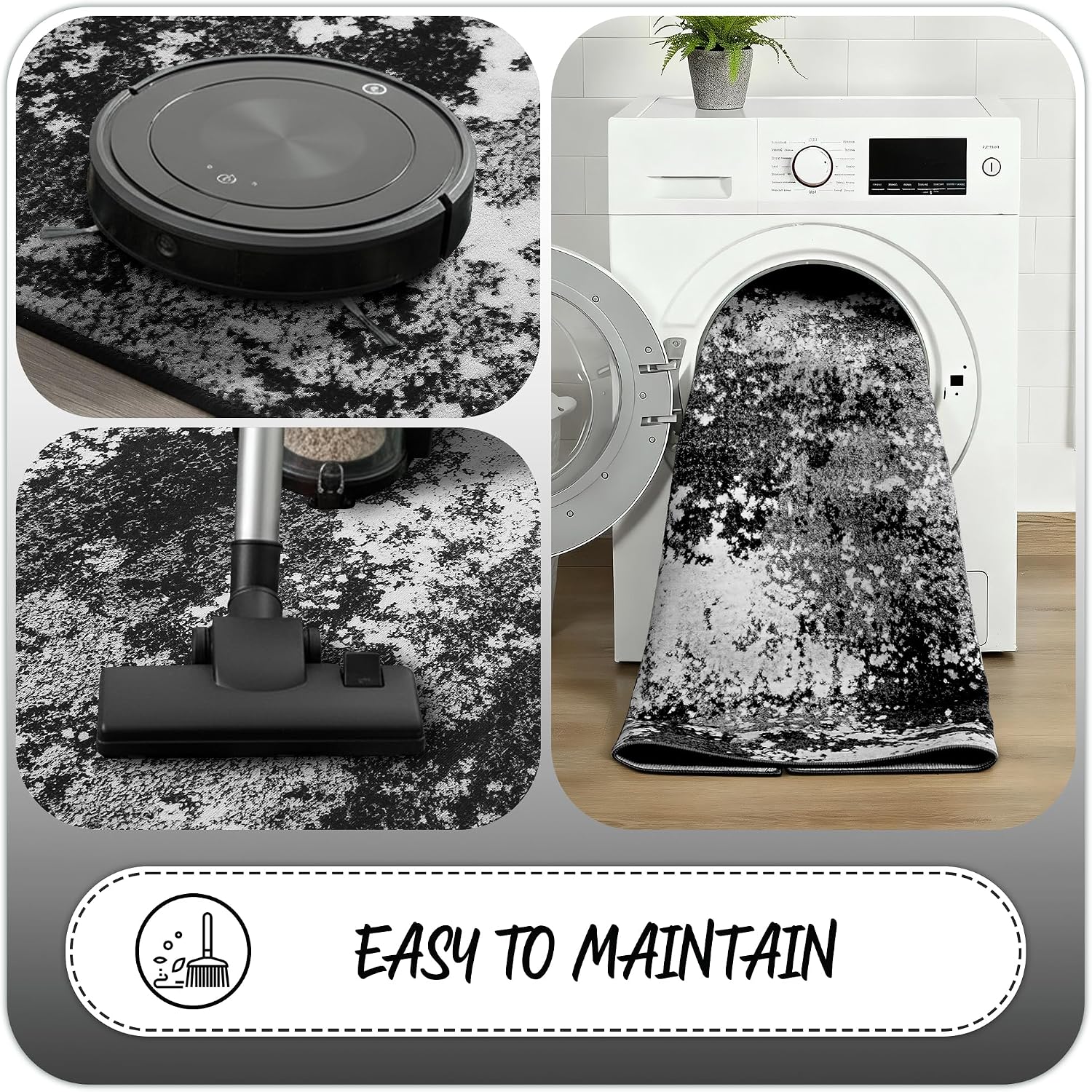 Black Entryway Rug 2x3 Washable Door Mat Indoor Entrance 24x36 thumbnail