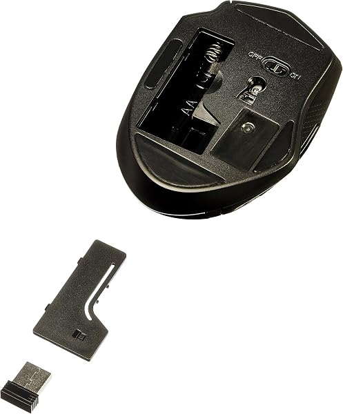 Amazon Basics Portable Wireless Computer Mouse, Ergonomic, 2.4 GHz Optical, DPI Adjustable, Easy to Use, Compatible With PC, Mac, Laptop, Black - 4
